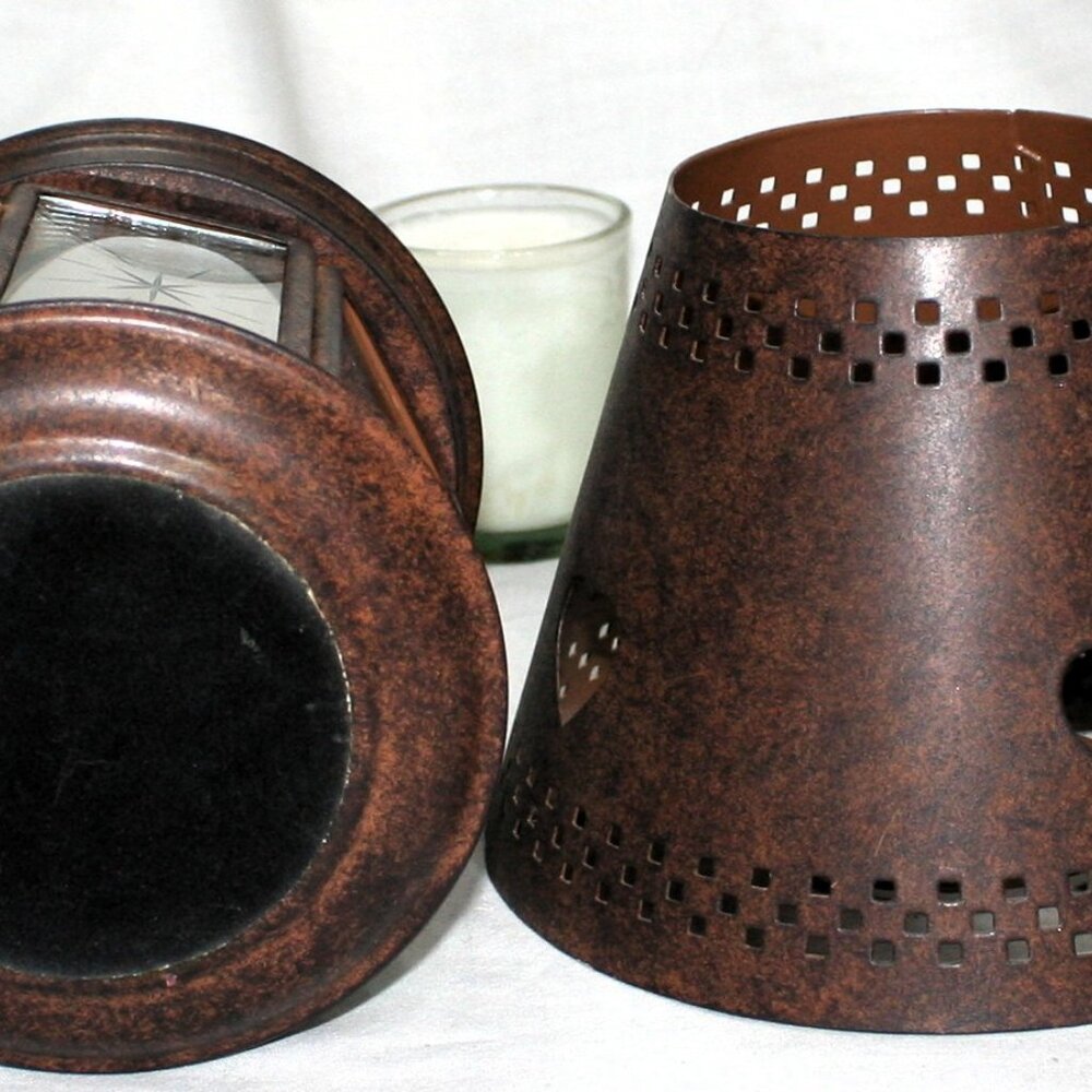 Vintage Yankee Candle Glass & Metal Tea Light Candle Lanterns - Set of 2 - Picture 12 of 12